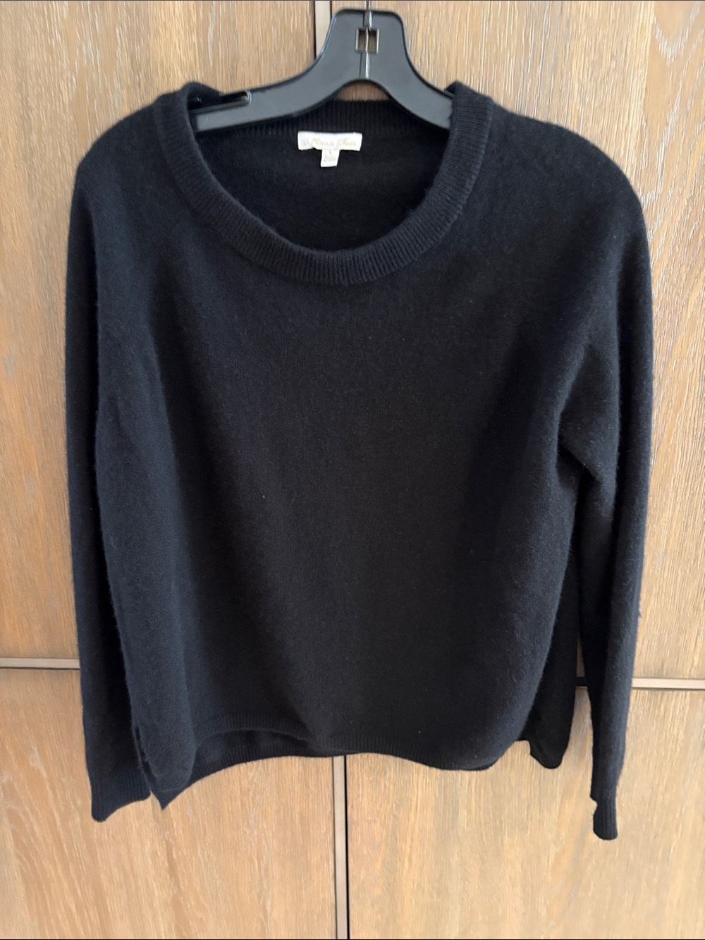 Minnie Rose Black Crewneck Sweater